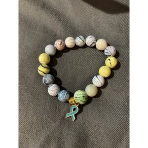 Bracelet Multi-colored Agate Beaded Awareness Bracelet